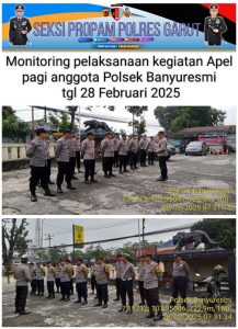 polsek banyuresmi anggota melaksanakan apel pagi