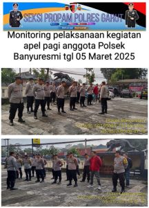 polsek banyuresmi anggota melaksanakan apel pagi