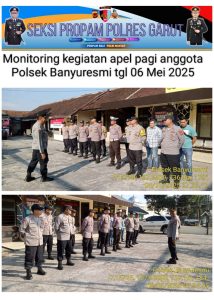polsek banyuresmi anggota melaksanakan apel pagi